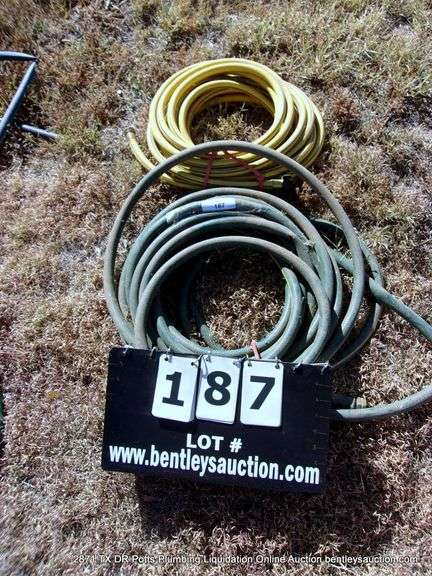 LOT: (2) GARDEN HOSES - GREEN & YELLOW