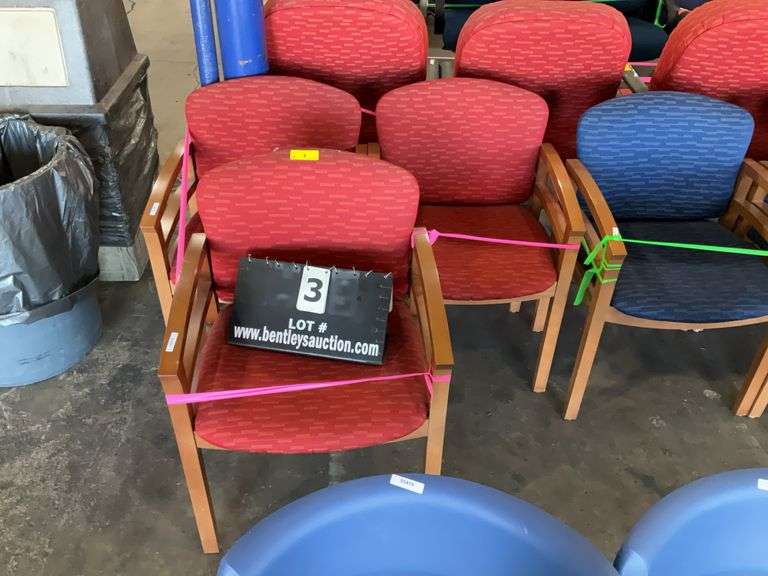 PAOLI INC. MODEL: 2112 HPE 42 RED FABRIC WAITING ROOM CHAIRS (3X MONEY)