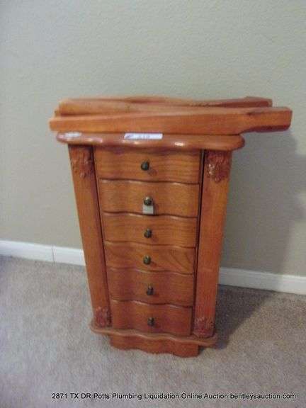 WOOD JEWELRY CABINET W/ 4 LEGS