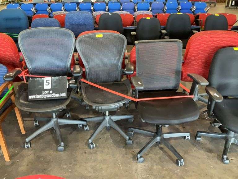 1-HON & 2-ARM OFFICE CHAIRS - BLACK (3X MONEY)