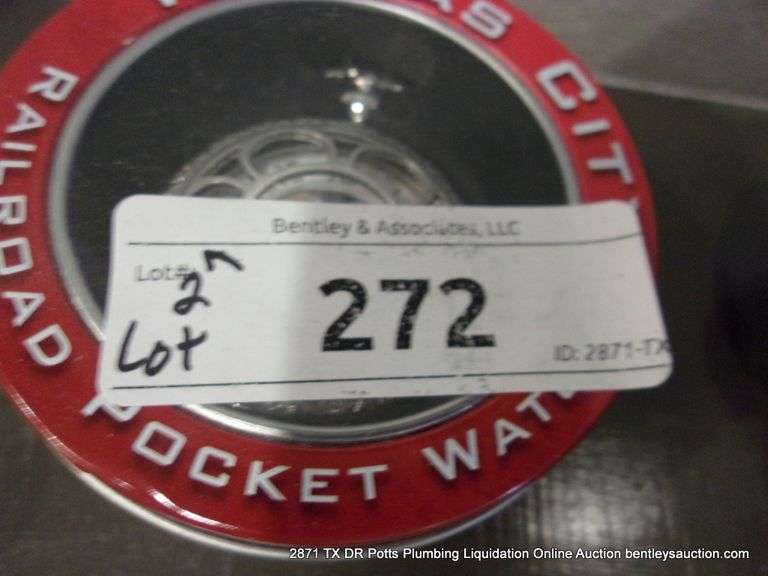 LOT (2): LIA SOPHIA BEADED NECKLACE, KANSAS CITY RAILROAD POCKET WATCH