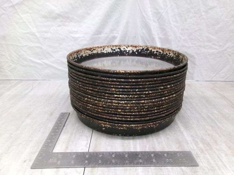 STACK OF LARGE STOVE DRUM COVERS, 18 QTY