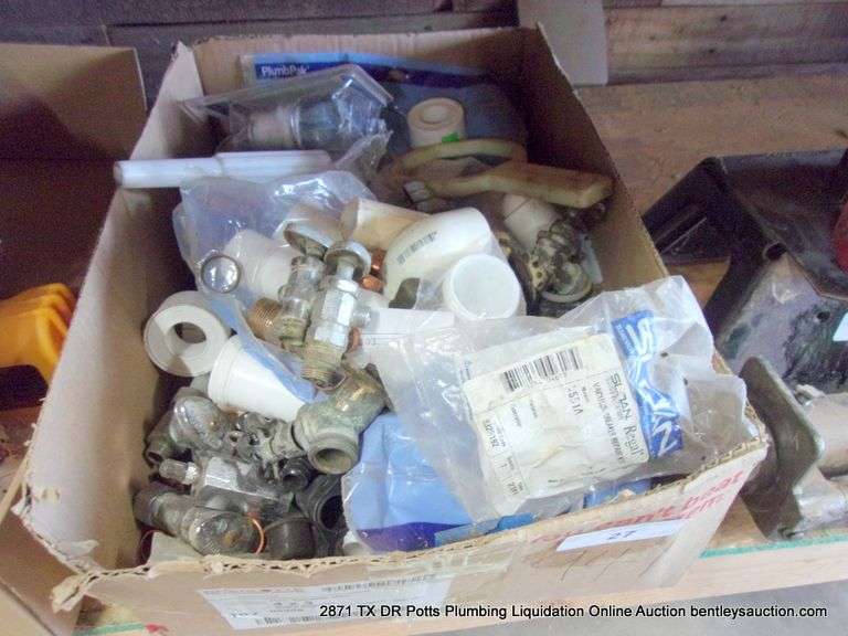 BOX: MISC SCRAP & SOME NEW FITTINGS, ETC