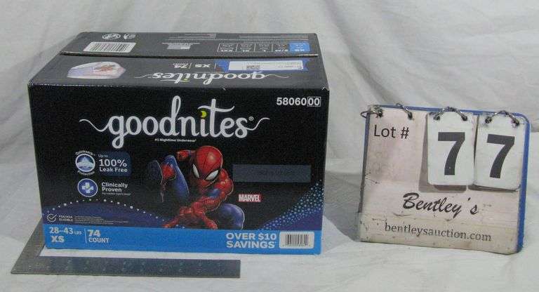 BOX: GOODNITES NITE TIME UNDERWEAR, XS 28-43 LBS