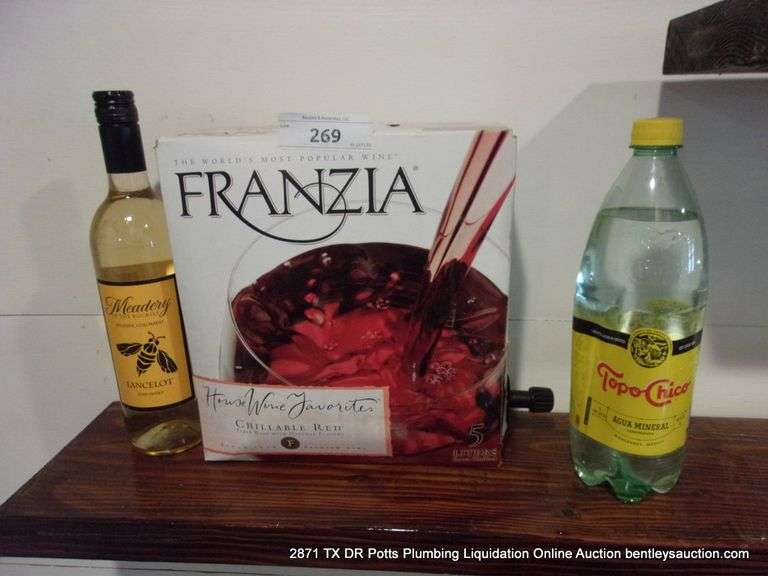 LOT: FRANZIA CHILLABLE RED, MEADERY LANCELOT, TOPO-CHICO