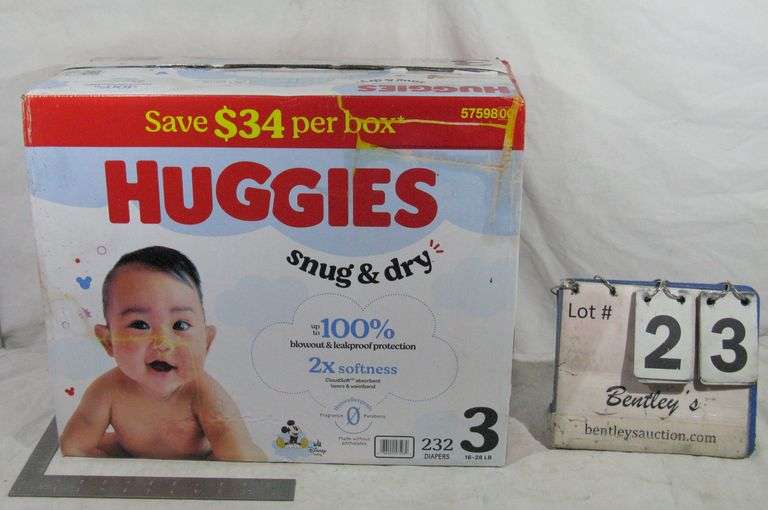 HUGGIES SNUG & DRY SIZE 3 - 16-28 LBS (232 COUNT)