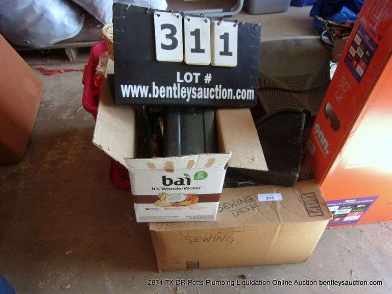 LOT: (2) BOXES - BRAUN TRIMMERS, SEWING ACCESSORIES, THREAD HOLDER, THREAD