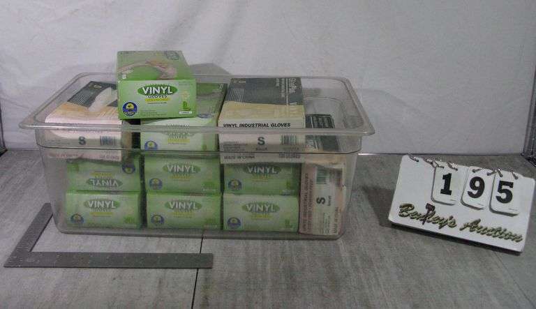 PLASTIC TOTE: BOXES OF GLOVES