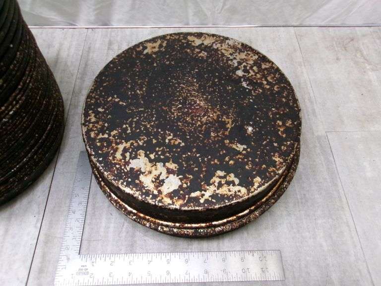 STACK OF LARGE STOVE DRUM COVERS, 34 QTY