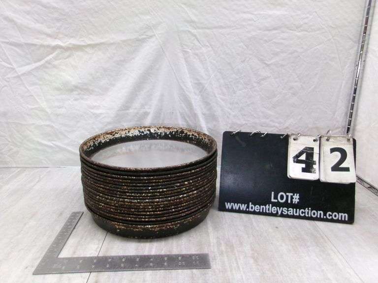 STACK OF LARGE STOVE DRUM COVERS, 18 QTY