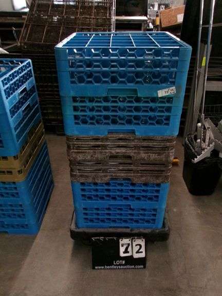 CARLISLE FOOD SERVICE COMPARTMENT, GLASS RACK W/ GLASS CUPS QTY 6