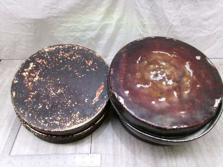 STACK OF LARGE STOVE DRUM COVERS, 7 QTY