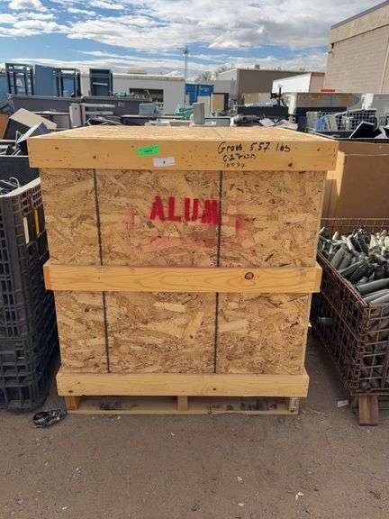 WOOD CRATE: SHELL CASINGS, NET: 557 LBS