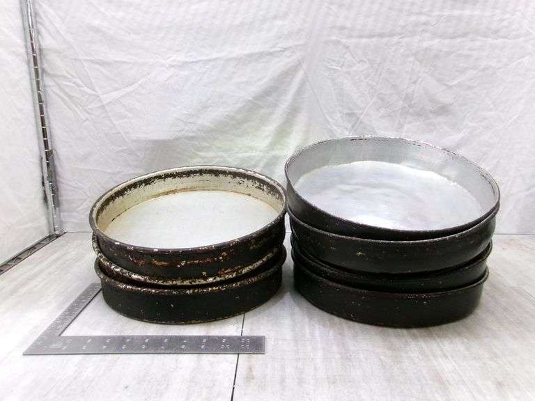 STACK OF LARGE STOVE DRUM COVERS, 7 QTY