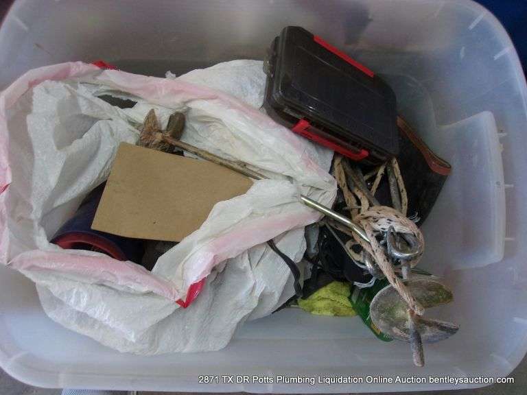 POLY TOTE: DOG LEASH ANCHORS, SCREWDRIVER PICKS, CONSTRUCTION SCREWS, ETC