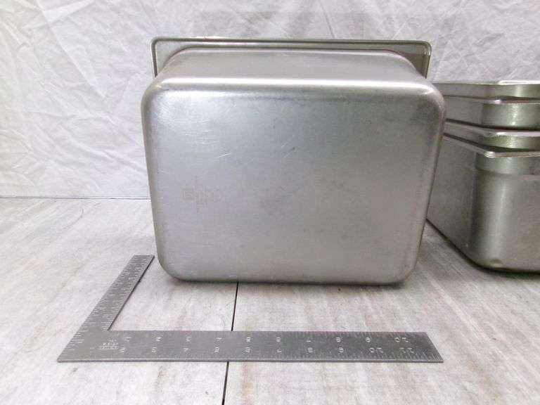 STACK OF METAL FOOD BINS, QTY 5