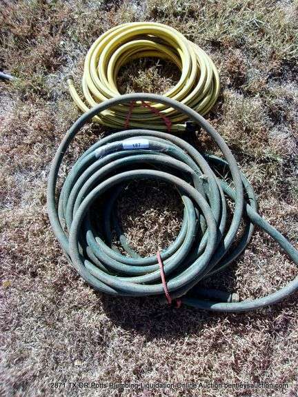 LOT: (2) GARDEN HOSES - GREEN & YELLOW