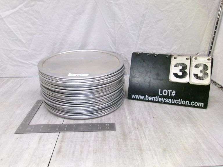 STACK OF PIZZA PANS, QTY 28