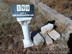 LOT: STONE PILLAR COLUMN, CONCRETE BLOCKS, ROCKS