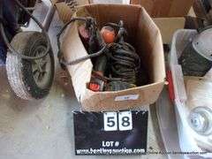 BOX: BLACK & DECKER POWER DRILL, RYOBI POWER DRILL, ANGLE GRINDER