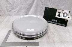 STACK OF SILVER PIZZA PANS QTY 15