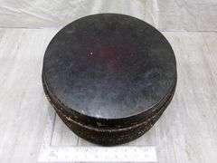 STACK OF LARGE STOVE DRUM COVERS, 18 QTY