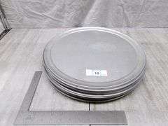 STACK OF SILVER PIZZA PANS QTY 15