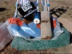 LOT: SWIMMING POOL LADDERS, SWIMMING POOL COVER, POOL INFLATABLES, ETC