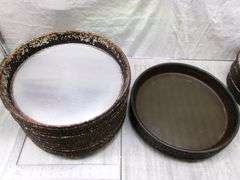 STACK OF LARGE STOVE DRUM COVERS, 34 QTY