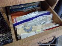 LOT: CONTENTS OF DESK & CONTENTS ON FLOOR