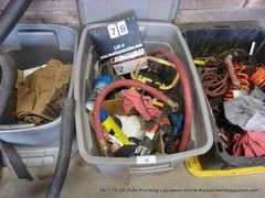 PLASTIC CONTAINER: MISC TOOLS & GAS GAUGES, ETC