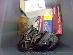 PLASTIC CONTAINER: TOOLS, GAS GAUGE, BATTERY, ETC