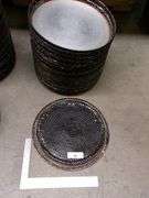 STACK OF LARGE STOVE DRUM COVERS, 34 QTY