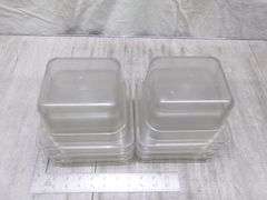 STACK OF 8 PLASTIC SMALL FOOD CONTAINERS