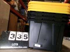 27 GALLON TOTE W/ LIDS, QTY 4