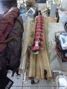 LOT: BLINDS, WRAPPING PAPER, ETC