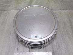 STACK OF PIZZA PANS, QTY 28