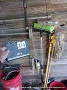 LOT: SPRAY CAN HOLDERS, MOPS, WASH BRUSH, ETC