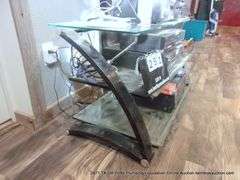 3-SHELF GLASS TV STAND