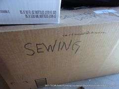 LOT: (2) BOXES - BRAUN TRIMMERS, SEWING ACCESSORIES, THREAD HOLDER, THREAD