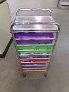 9 DRAWER SHELF ON WHEELS