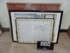 LOT: (2) WALL PICTURES AND (1) MONTHLY BOARD
