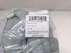 JERSEY ROLL PULLOVER & WIDE LEG PANT, SIZE LARGE