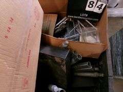 CRATE OF MISC. KITCHEN AND OFFICE ITEMS