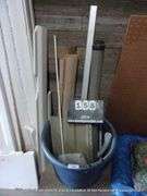 PLASTIC TUB: PIPE, HOUSE SIDING, WINDOW SHADE, ETC