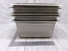 STACK OF METAL FOOD BINS, QTY 5
