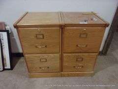 LOT: (2) 2-DRAWER WOOD FILE CABINETS