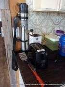 LOT; WALMART TOASTER, CHERRY PITTER, 3 CAN VACUUM-INSULATED CAN HOLDER, RIFLE SPATULA