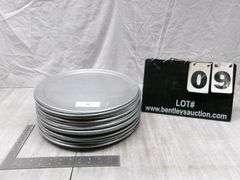 STACK OF SILVER PIZZA PANS QTY 24