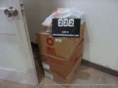 LOT: (3) BOXES AND BAG OF DVD'S AND VIDEO GAMES, CORDS